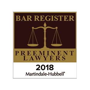 Bar Register Preeminent Lawyers 2018 Martindale-Hubbell